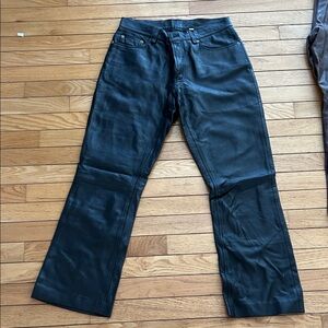 GAP Real Leather Black Boot Cut Pants